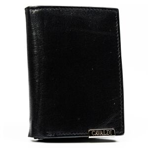 Klasszikus, függőleges férfi pénztárca természetes bőrből fekete színben - 4U Cavaldi 141715443 - Férfi pénztárca