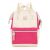 Rózsaszín-ekrü városi hátizsák laptoptartóval és USB porttal - Himawari 141716373