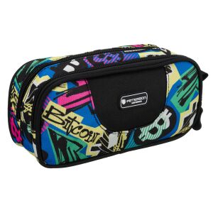 Poliészter iskolai tolltartó graffiti mintával, cipzárral - Peterson 141716452 - Peterson