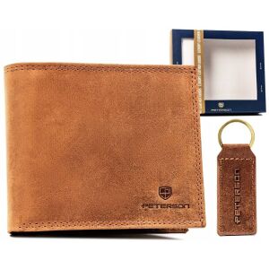 Ajándékkészlet: bőr, nagy férfi pénztárca és kulcstartó - Peterson 141718449 - Férfi pénztárca
