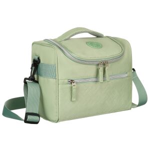 Zöld utazó kozmetikai táska szintetikus anyagból, akasztóval - Peterson