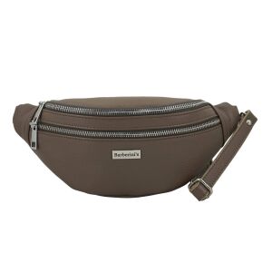 Funkcjonalna skórzana saszetka nerka - Beżowa ciemna 141724422 - Saszetka