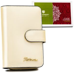 Bézs színű, cipzárral és patenttal zárható kis női pénztárca - Peterson 141724523 - Peterson