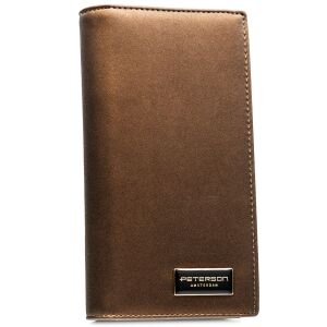 Barna női pénztárca természetes és ökológiai bőrből RFID rendszerrel - Peterson 141727110 - Peterson