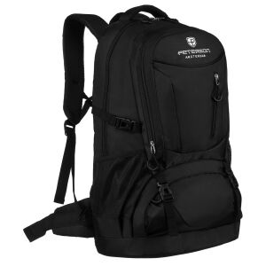 Fekete, turisztikai hátizsák poliészterből, állítható pántokkal - Peterson