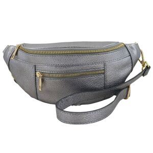 Modna torebka nerka metalizowana - Srebrna ciemna 147009732 - Saszetka