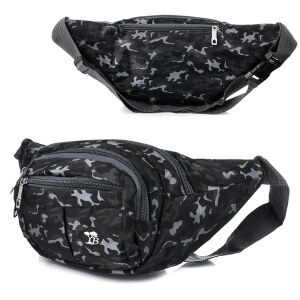 Saszetka nerka moro czarna kodura pojemna solidna pasek Beltimore B96 141727931 - Opatrunek dodatkowy