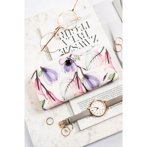 Nagy női pénztárca ökológiai bőrből, virágmintával - Peterson