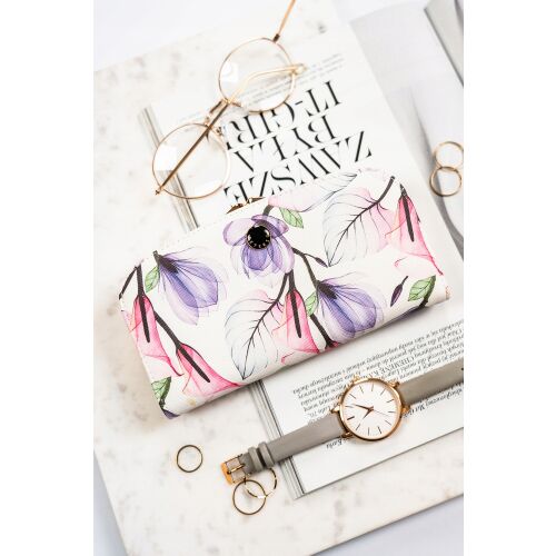 Nagy női pénztárca ökológiai bőrből, virágmintával - Peterson 141907166