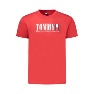 TOMMY HILFIGER MĘSKA KOSZULKA Z KRÓTKIM RĘKAWEM, CZERWONA 146397308 - Tommy Hilfiger