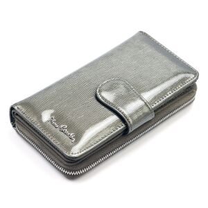 Pierre Cardin kompakt bőr női pénztárca, szürke, ferde nézet - Pierre Cardin