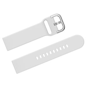 Pasek Gumowy Do Smartwatch U01 - Biały/Srebrny - 18Mm Nosize 141741042 - Pasek do inteligentnego zegarka