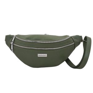 Funkcjonalna skórzana saszetka nerka - Zielona 141743323 - Saszetka