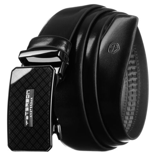 Férfi öv fekete színben, természetes bőrből, automata csattal - Peterson 141746404