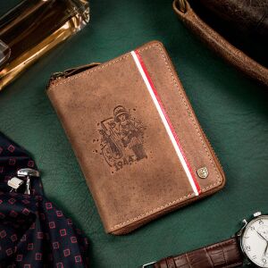 Skórzany męski portfel Peterson PTN 340PW-01 2-1-4 HUNTER 145485555 - Peterson