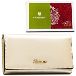 Klasszikus, elegáns női pénztárca bézs színben, amely alkalmas a regisztrációs igazolvány tárolására - Peterson 141753494 - Peterson