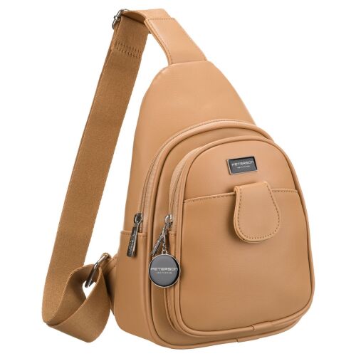 Sportos bézs női oldaltáska övtáska crossbody öko bőr Peterson 141754984