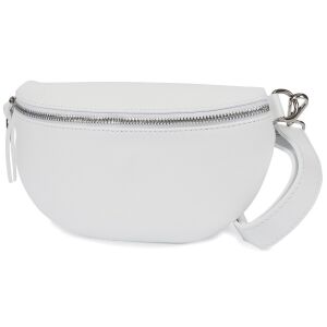 Damska Skórzana Włoska Saszetka Nerka na pasek biała B68 141755784 - Saszetka