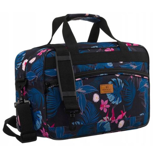 Torba podróżna wyposażona w dopinany pasek i zewnętrzną kieszeń zapinaną suwakiem - Rovicky 141756100