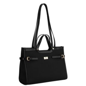 Fekete női táska mágneses csattal zárható, kényelmes fogantyúkkal - Peterson 141757435 - Peterson