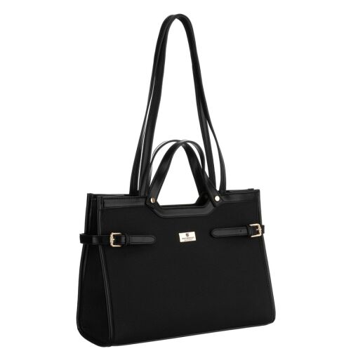 Fekete női táska mágneses csattal zárható, kényelmes fogantyúkkal - Peterson 141757435