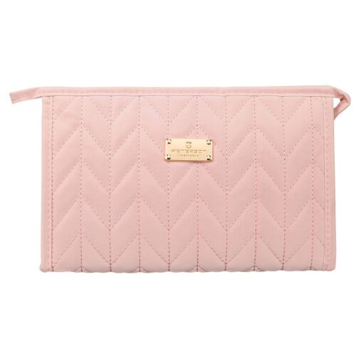 Rózsaszín női kozmetikai táska ökológiai bőrből, steppelt mintával - Peterson 141762081