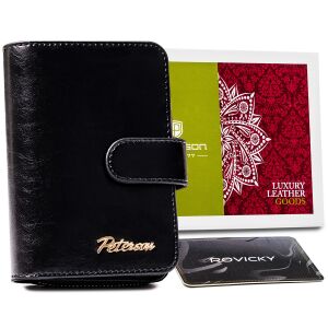 Skórzany portfel damski na zatrzask - Peterson 141764294 - Peterson