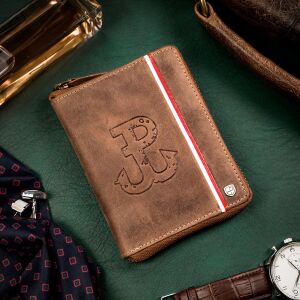 Skórzany męski portfel Peterson PTN 340PW-02 2-1-4 HUNTER 145485638 - Peterson