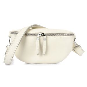 Ecru Damska Skórzana Włoska Saszetka Nerka na pasek B68 141775025 - Saszetka