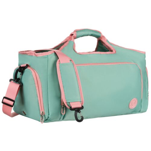 Mentazöld-rózsaszín hétvégi utazótáska cipőtartóval és hőszigetelt rekesszel - Peterson 141779147
