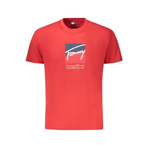 TOMMY HILFIGER MĘSKA KOSZULKA Z KRÓTKIM RĘKAWEM, CZERWONA 141786844