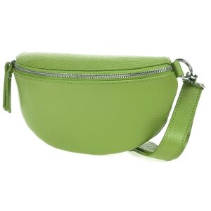 Damska Skórzana Włoska Saszetka Nerka na pasek limonka B68 141789437 - Saszetka