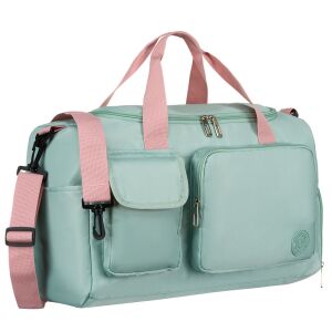 Zöld-rózsaszín poliészter utazótáska cipzárral - Peterson 141800993 - Utazótáska