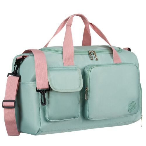 Zöld-rózsaszín poliészter utazótáska cipzárral - Peterson 141800993