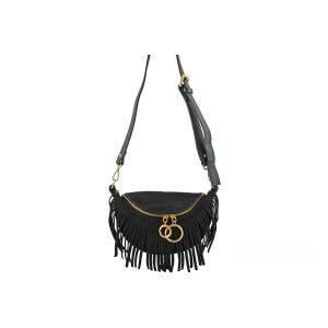 Saszetka nerka damska zamszowa - Czarna 141804014 - Saszetka