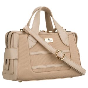 Elegáns, bézs női táska szintetikus anyagból, cipzárral zárható - Peterson