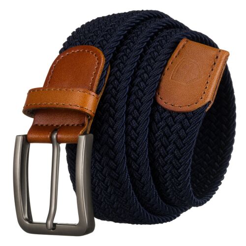 Fonott férfi öv nadrághoz hagyományos, ezüst színű csattal - Peterson 141805750