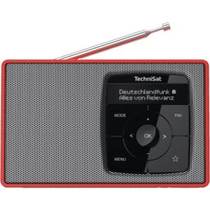 TechniSat Digitradio 2 Bluetooth hordozható DAB + FM Zsebrádió - Piros / Ezüst (0003/3910) 141806106 - TechniSat