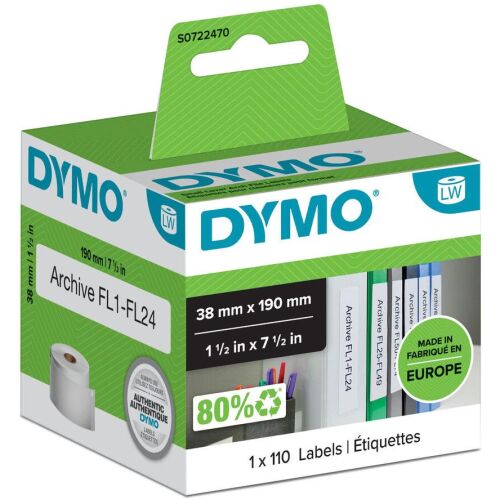 Dymo 38x190 mm Etikett címke (110 db / telercs) (S0722470) 141811704