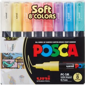 Uni POSCA PC-1M (angol) pasztell 8db-os marker készlet (186724) 141812281 - Posca