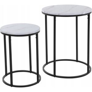 H&S Collection 2 részes fehér kisasztal szett ( )