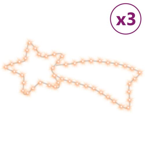 3 db meleg fehér karácsonyi üstökös 48 LED-del 65 x 28 cm