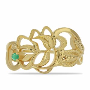 Arannyal Bevont Ezüst Gyűrű Brazil Smaragddal, Y62924/57 141858774 - Női kiegészítő