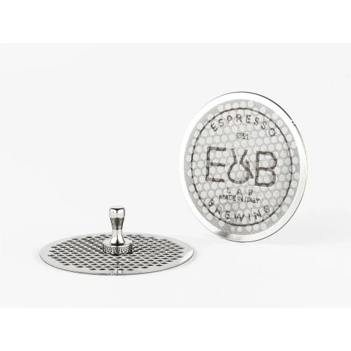 IMS E&B Lab 51mm puck screen szűrőlap logóval és tamperrel - Kávéfőző kiegészítő