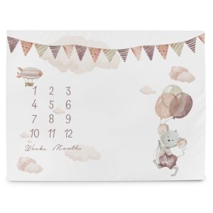 Ceba Baby Milestone mérföldkő alátét fotózáshoz 92x72 cm - Basic Mouse 141884019 - Baba mérföldkő takaró