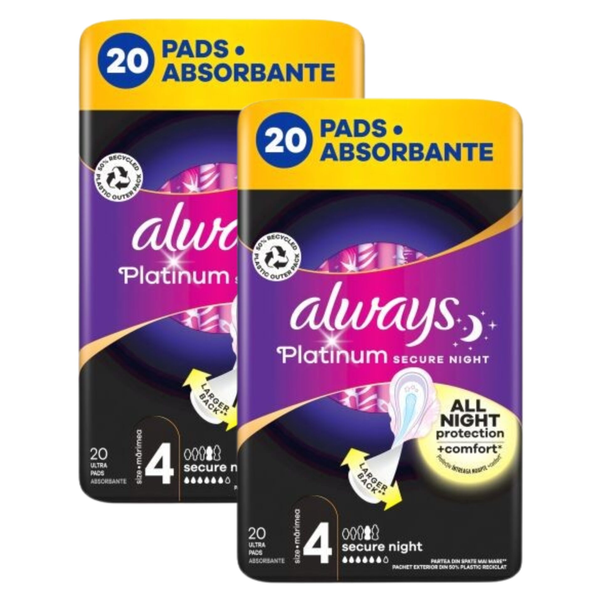 E-shop Always Platinum Secure Night hygienické vložky 2x20ks