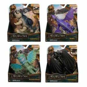 Spin Master Drachenzähmen leicht gemacht Actionfiguren, 20 cm, mit Ohnezahn, Grobian, Skrill und Rumblehorn in der Verpackung. - Spin Master Heldenfiguren