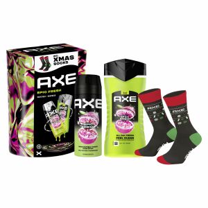 Axe Epic Fresh poklon set s dezodoransom, gelom za tuširanje i božićnim čarapama - Axe