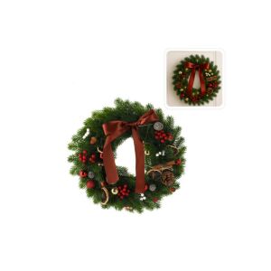 LED-es karácsonyi koszorú / kopogtató 40 cm dekorációval - elemes működésű 141895680 - Ajtódísz