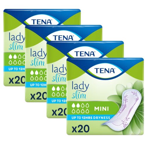 Tena Lady Slim Mini incontinence pads, 4 packs of 20